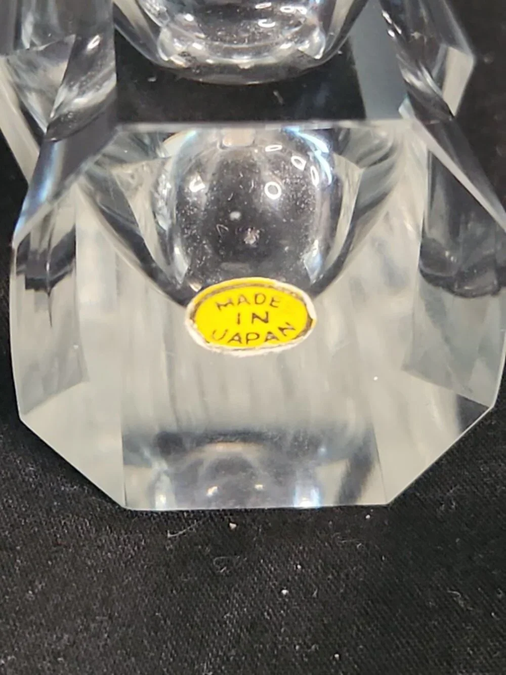 Vintage Salt & Pepper Shakers Clear Cut Glass Chrome Tops Art Deco Design